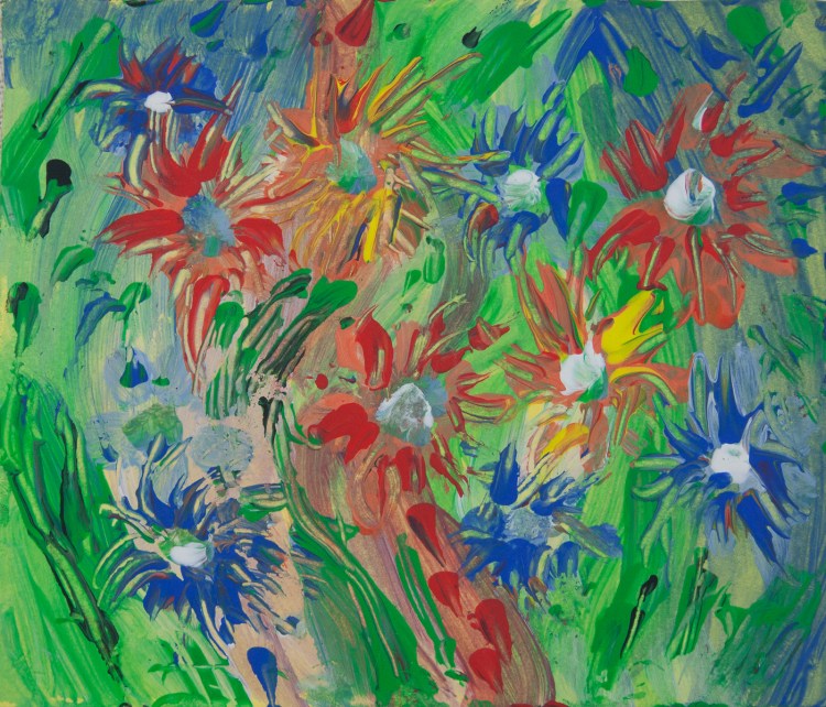 Multicolored impressionistic flowers image