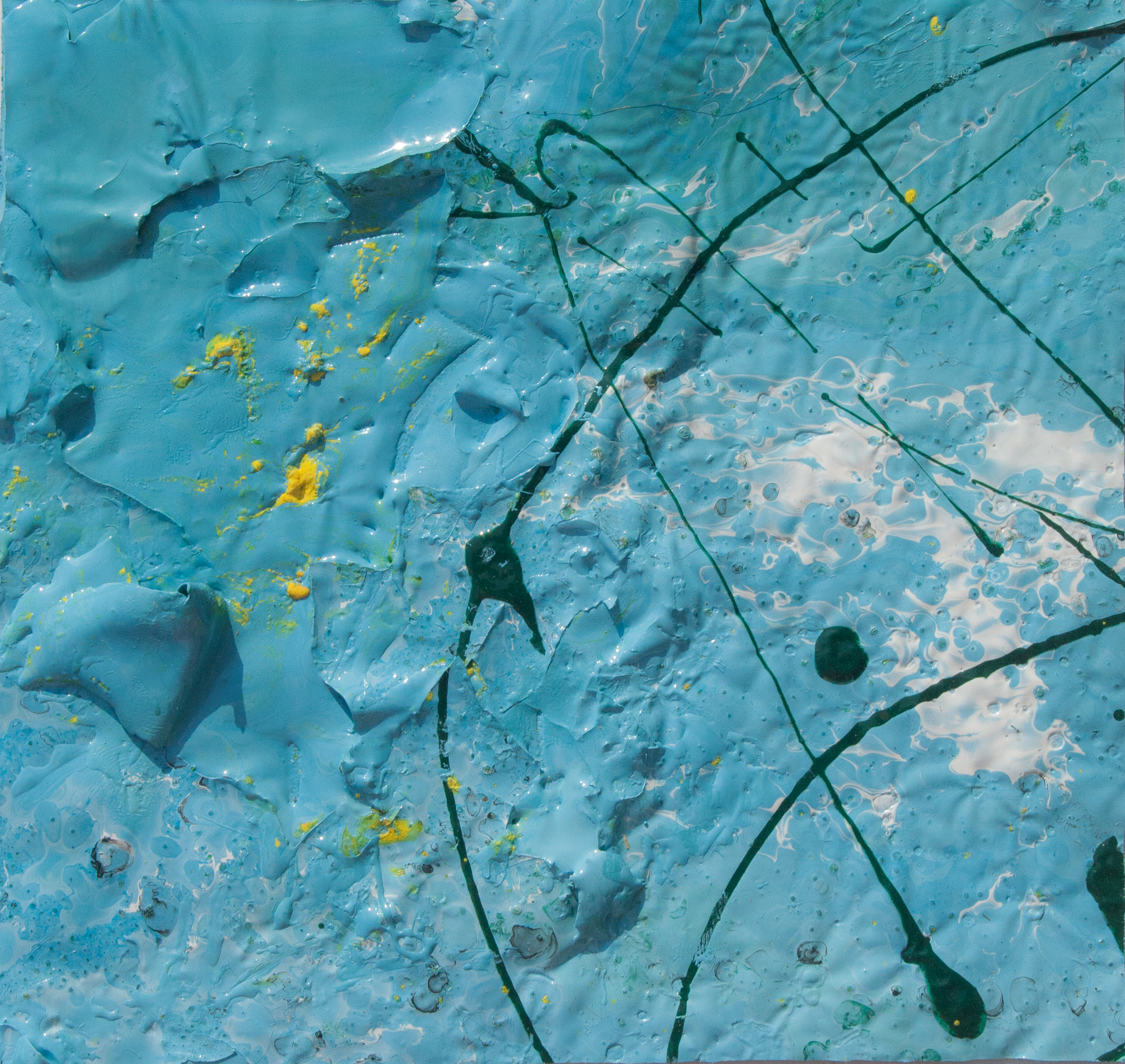 This artwork is the n. 19 of the 30 equal size pieces (cm13xcm13,7) of the painting PPP Light Blue Abstract (cm 78x68,8). My PPP (Pieces Painting Project) consists of creating a painting and then dividing it and cutting it in several pieces, so that each buyer will own a different part of the artwork.