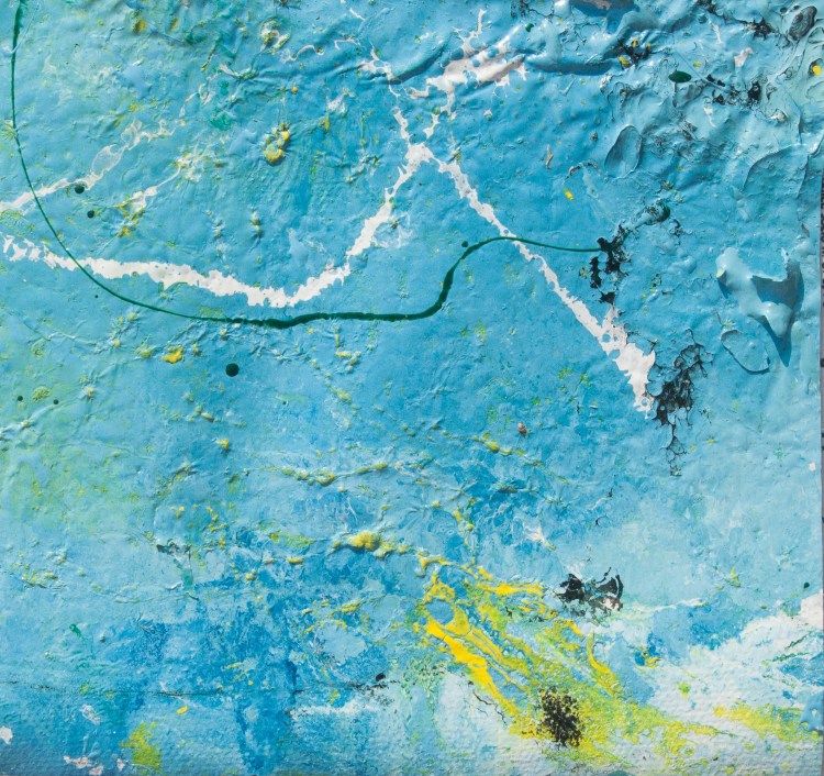 Artwork realized with enamel and tempera colors poured or dripped and smeared on canvas with a knife modified by atmospheric agents. This artwork is the n. 30 of the 30 equal size pieces