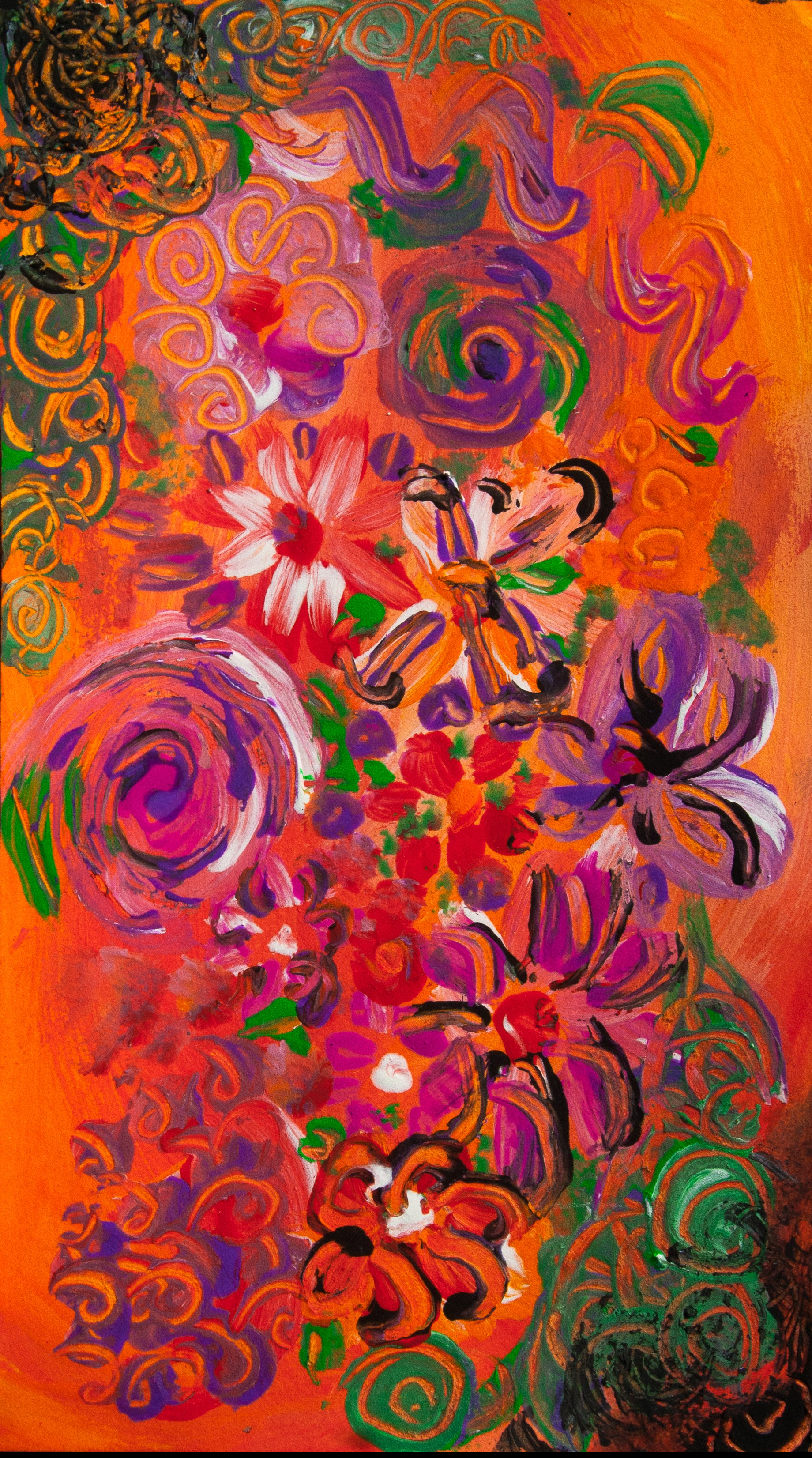 abstract colorful flower garden modern art composition