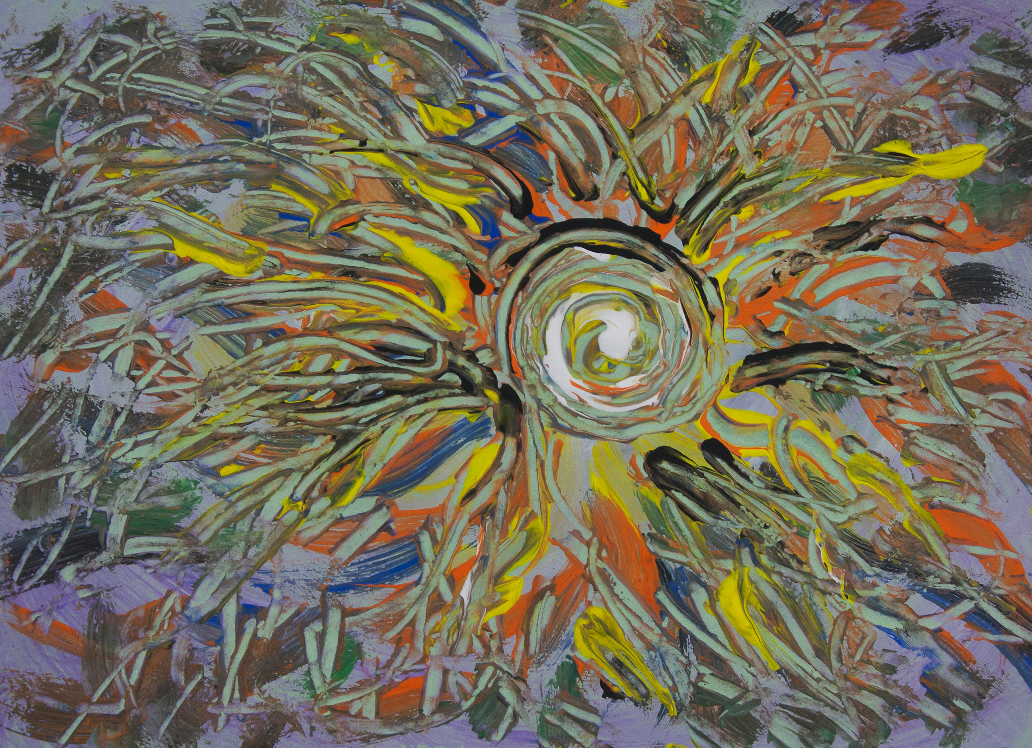 Fluid universe like abstract image with branches shapes around a central whirlpool