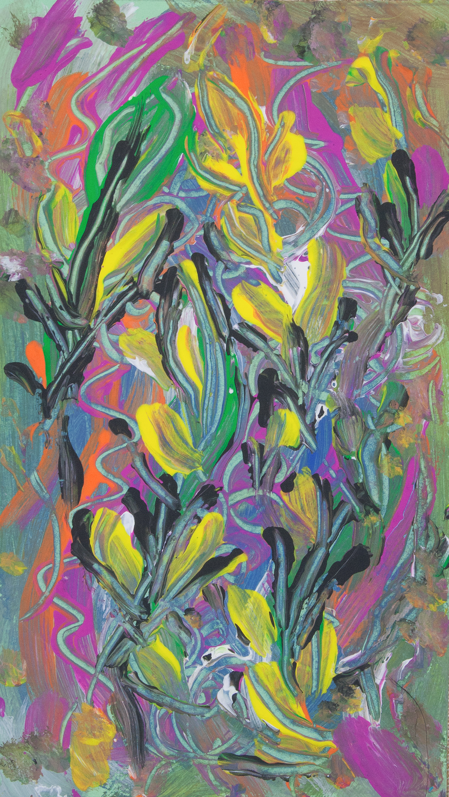 colorful floral abstraction: colorful Colorful abstract image with floral and nature pattern with bended lines