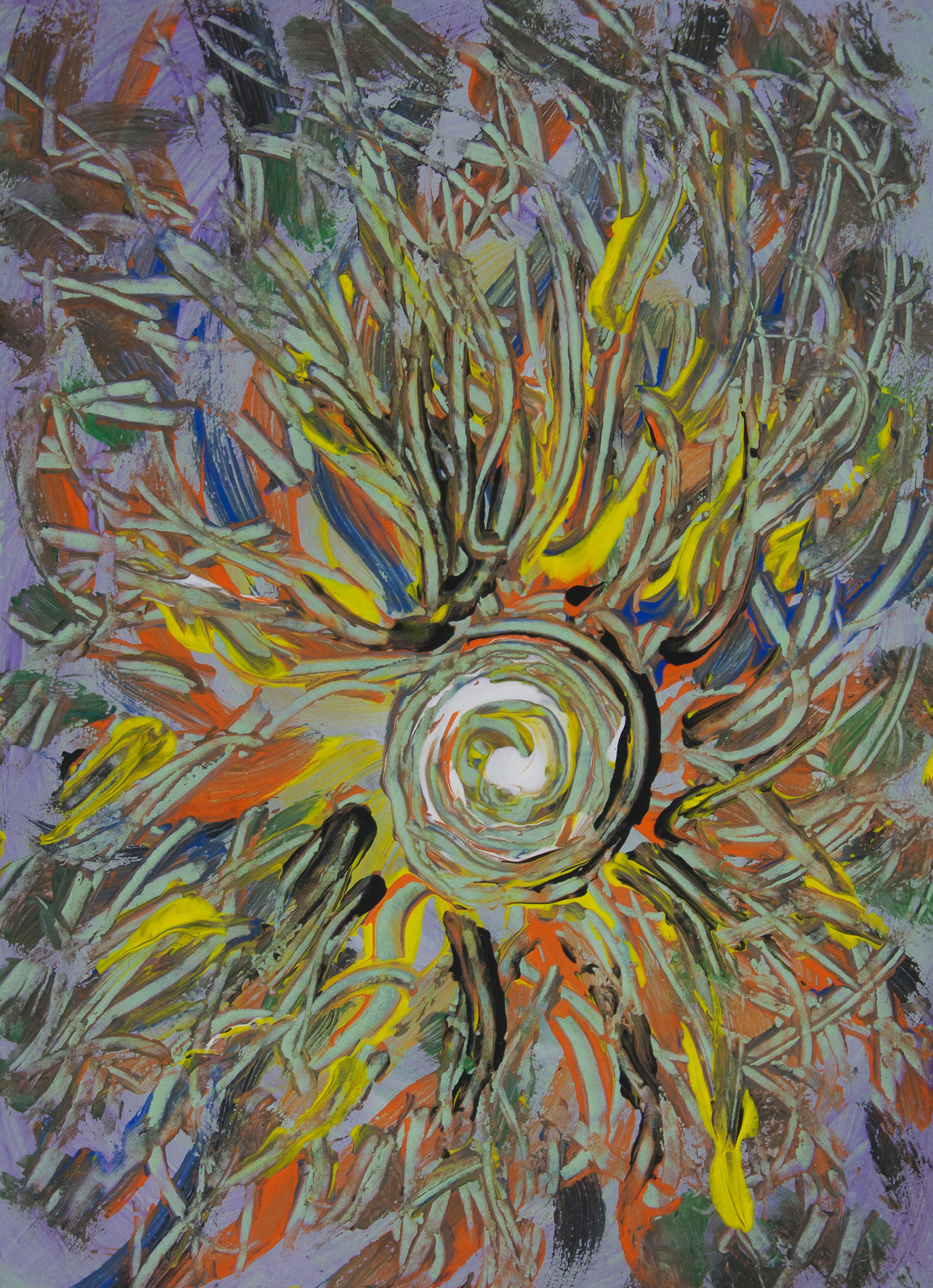 Fluid universe like abstract image with branches shapes around a central whirlpool