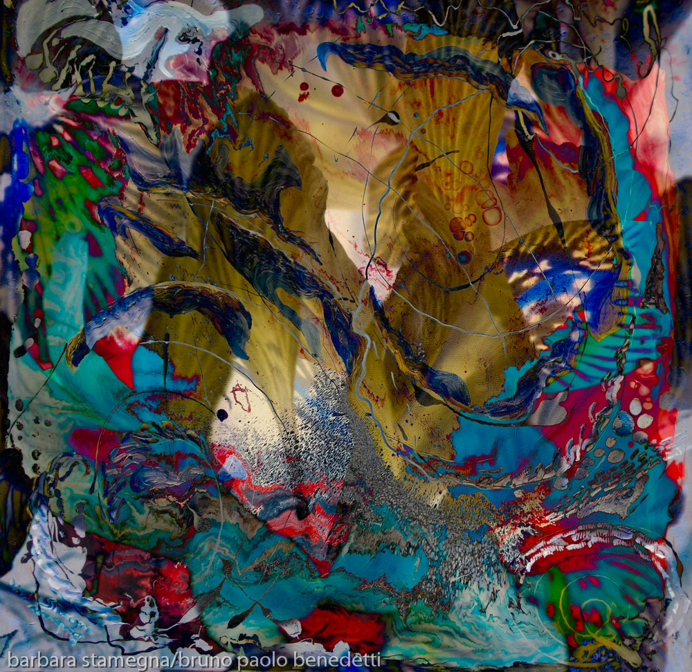 fairy impression abstract art multicolored image with dynamic fish like shapes and light reflections