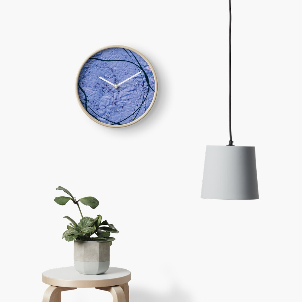 absract rough indigo pattern wall clock