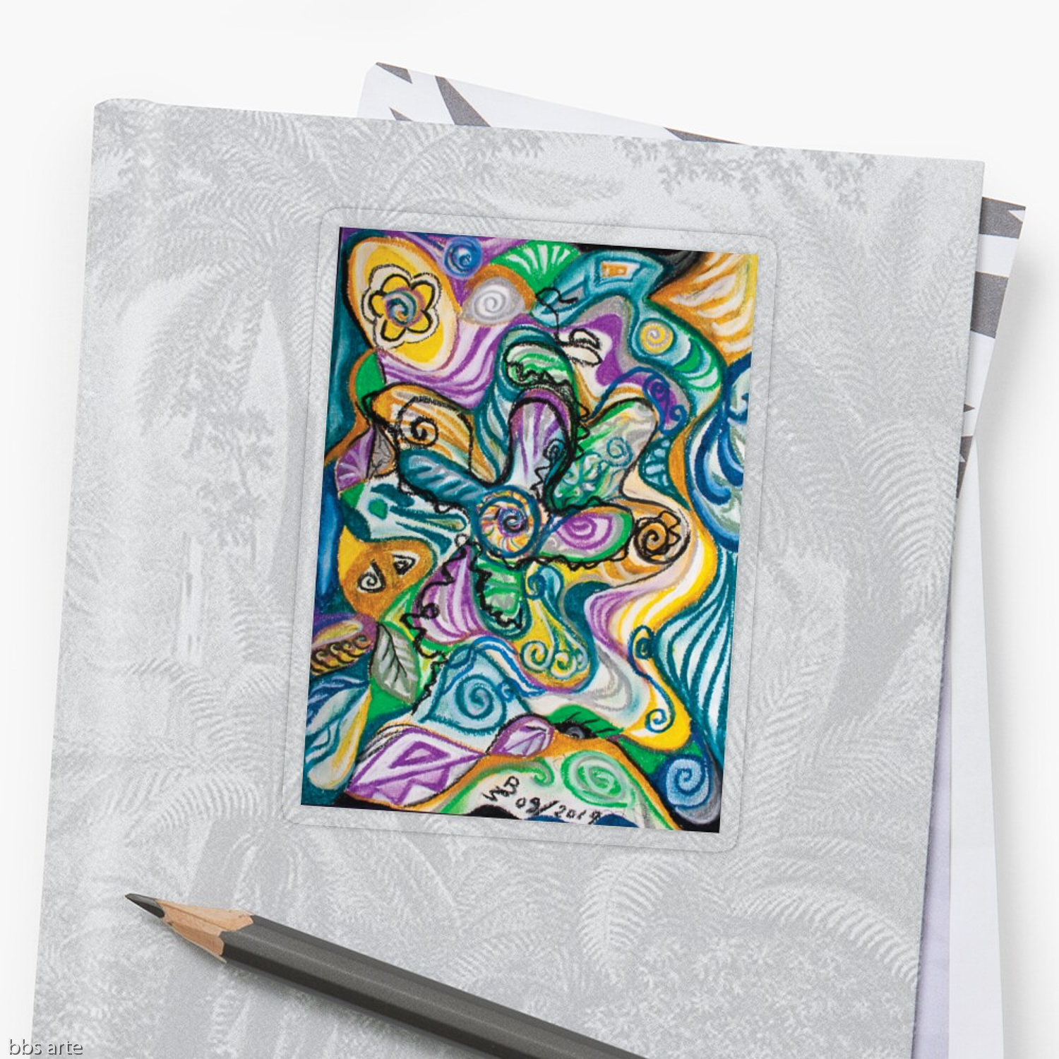 multicolored abstract cmposition design sticker
