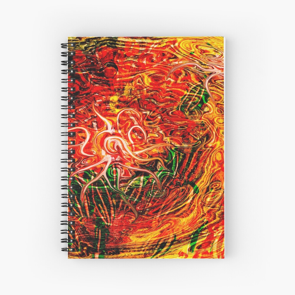 abstract red tones spiral notebook