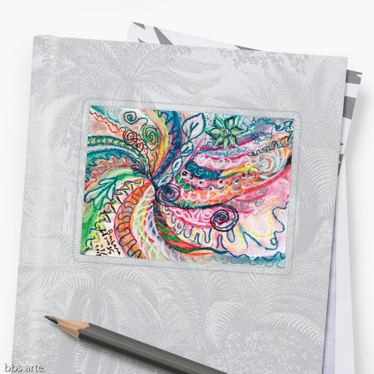 natural shapes abstraction design transparent sticker