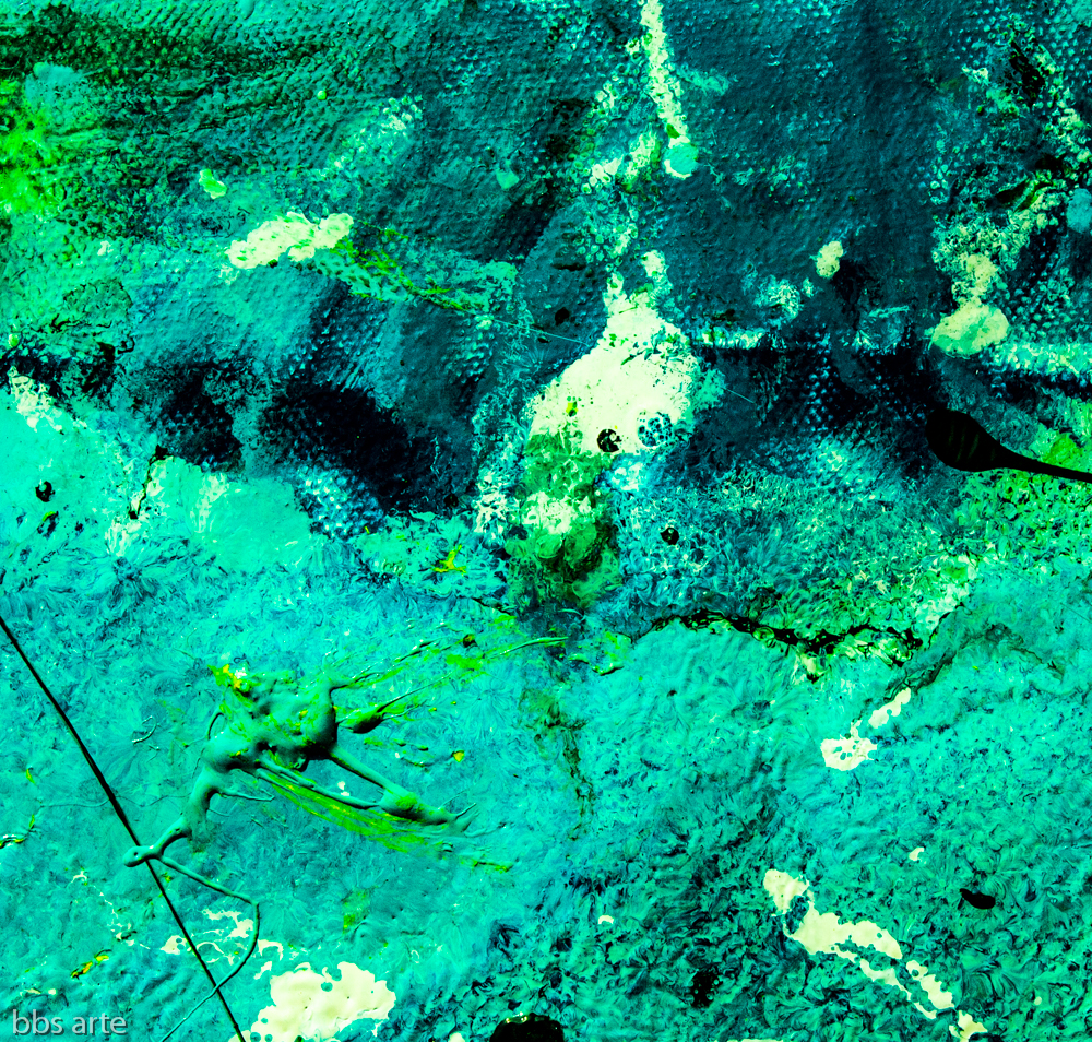 abstrat ground like image with light and shade rough pattern in green and blue shades