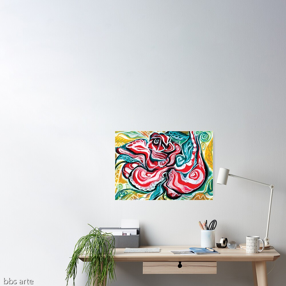 xmas design poster with Christmas colors abstract image in tones of red green, white, black and yellow