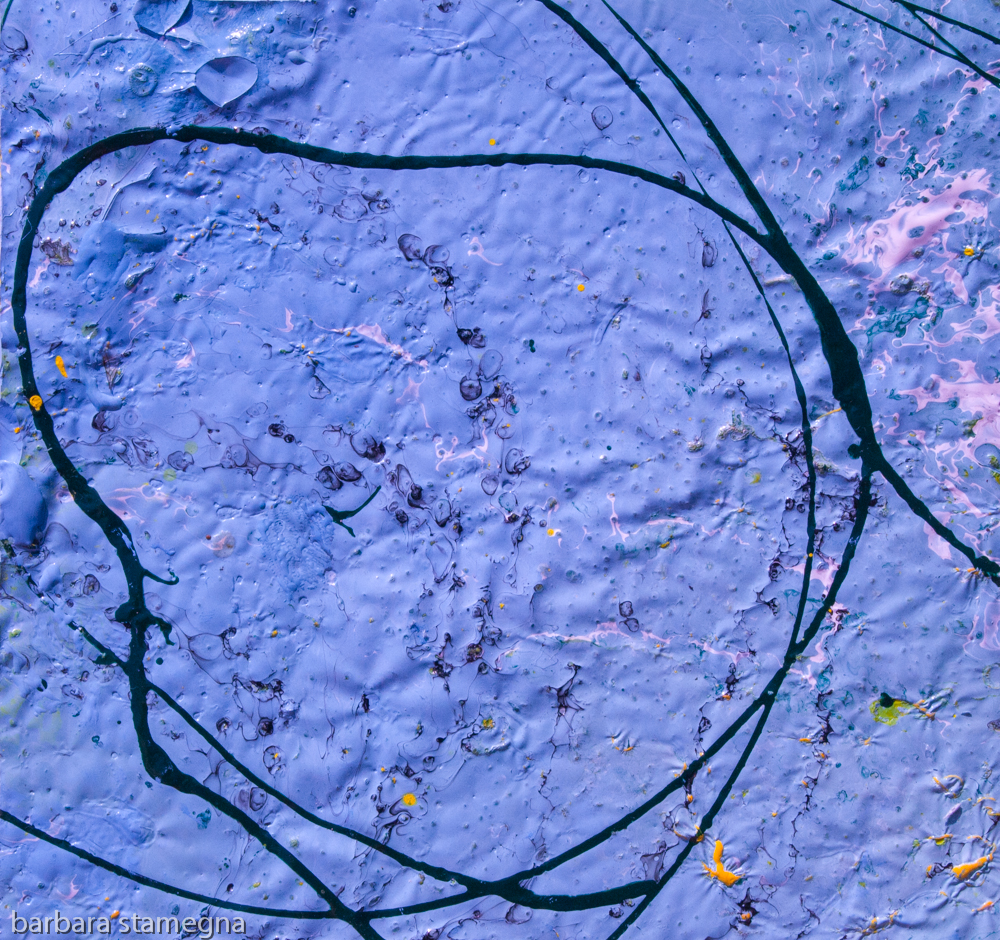indigo rough texture abstract image with bended circular lines